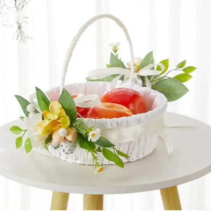 Natural Easter Theme Basket with Decorative Egg Flower For Couples And for Outdoor Activity Spring Event Good Vibrations