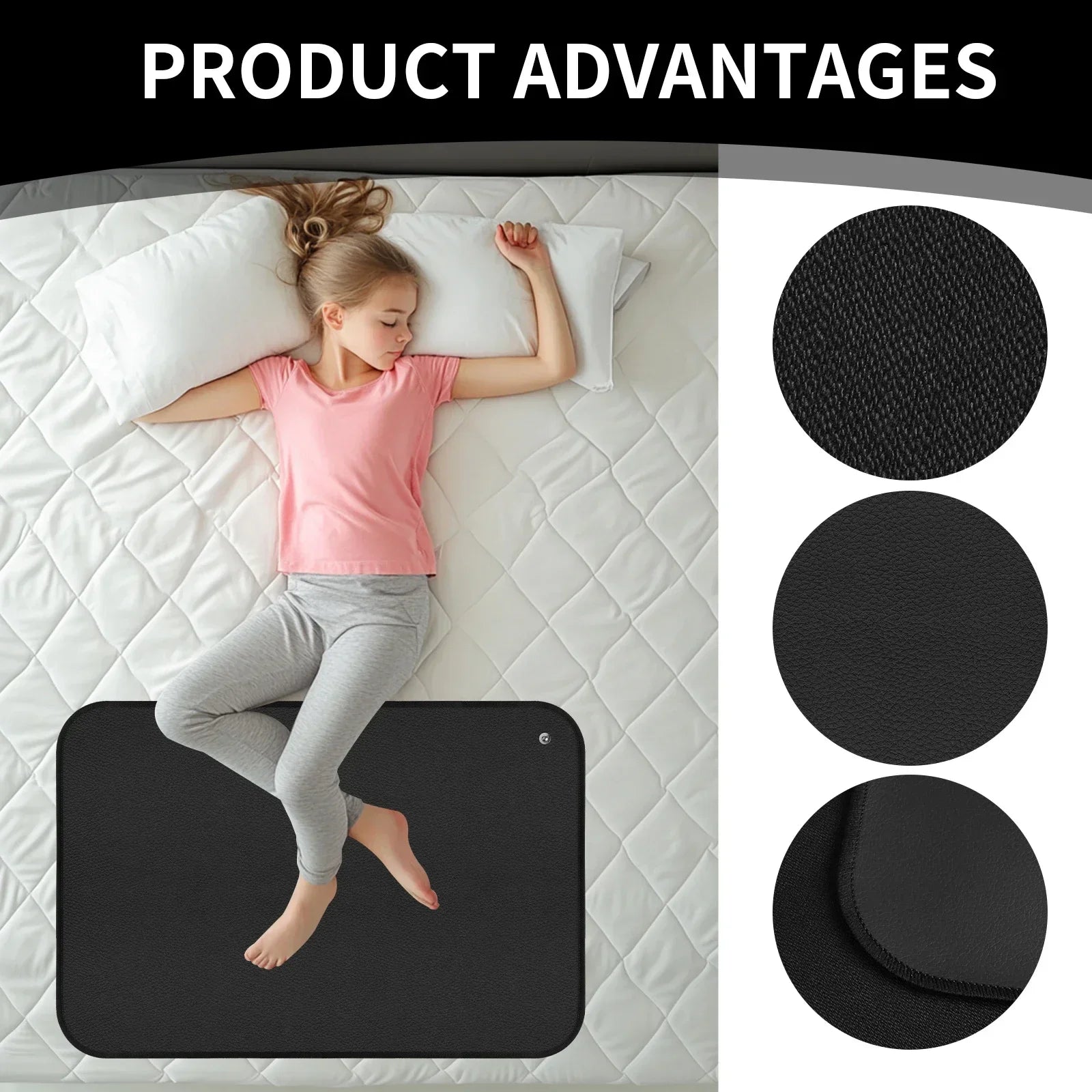 Grounding Mat for Sleep Energy Pain Relief Inflammation Balance Wellness Earth Connected Therapy for Grounding Conductive Rug Good Vibrations