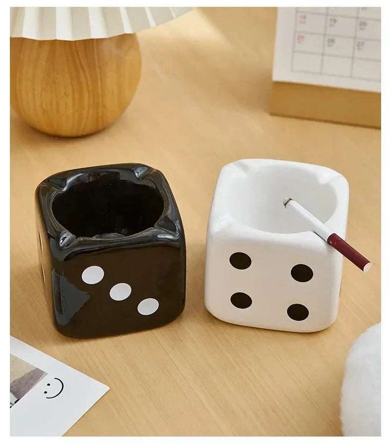 Dice Ashtray Modern Home Living Room Decoration Office Meeting Room Desktop Ornament Smoking Accessories Ash Tray Gift Good Vibrations Adult Super Store