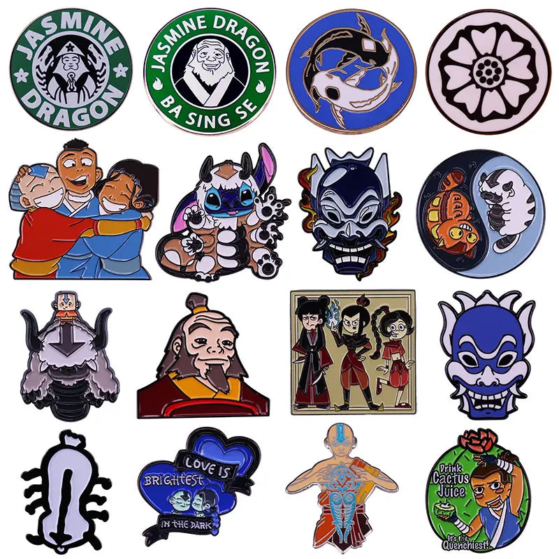 AVATAR The Last Airbender Enamel Pins Tui and La Appa Aang Metal Brooch Badge Fashion Jewellery Backpack Accessory Gifts Good Vibrations