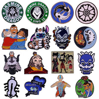 AVATAR The Last Airbender Enamel Pins Tui and La Appa Aang Metal Brooch Badge Fashion Jewellery Backpack Accessory Gifts Good Vibrations