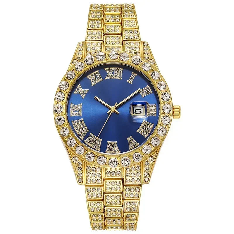 Fashion Full Iced Out Watch for Men Multiple Colors Hip Hop Mens Watch Fashion Cool Bling Diamond Luxury Mens Watches Clock Good Vibrations