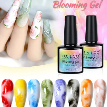 NAILCO Blooming Gel Polish 10ml UV LED Soak Off Nail Art Polish Spreading Effect Marble Gel Paint Varnish Matte Top Base Coat Good Vibrations