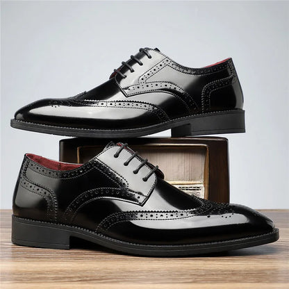 Fashion New Men's Pointed Green White Casual Brogues Oxford Shoes Male Wedding Dress Homecoming  Formal Wedding Formal Footwear