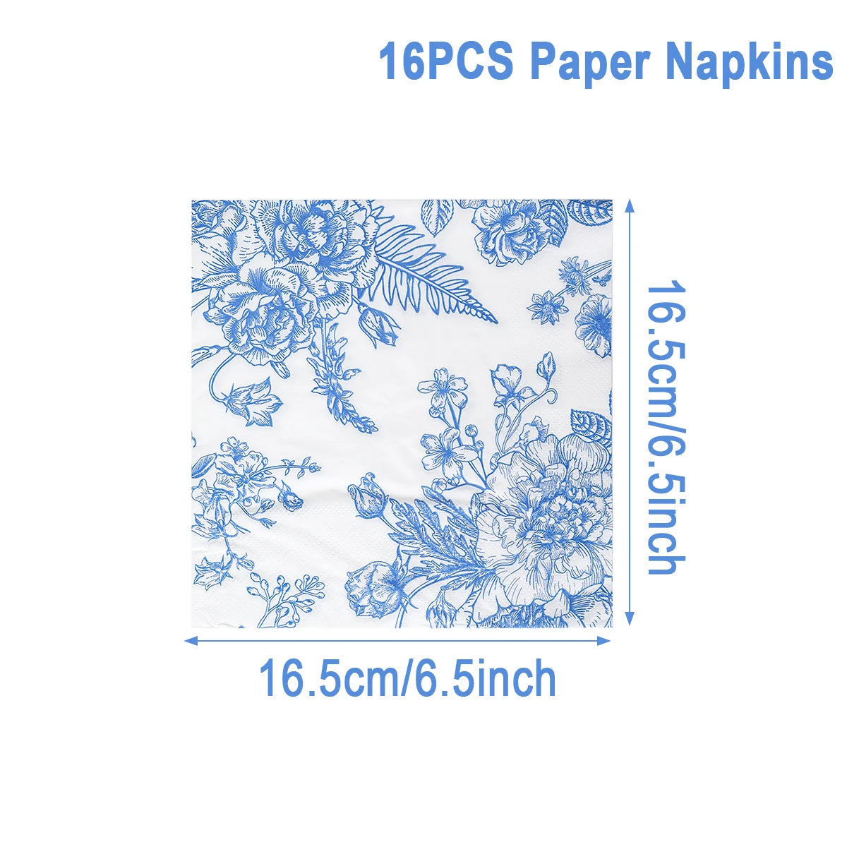 Blue Floral Disposable Tableware Paper Plate Birthday Party Decor Kids Boy Wedding Birthday Party Supplies Favors Baby Shower Good Vibrations