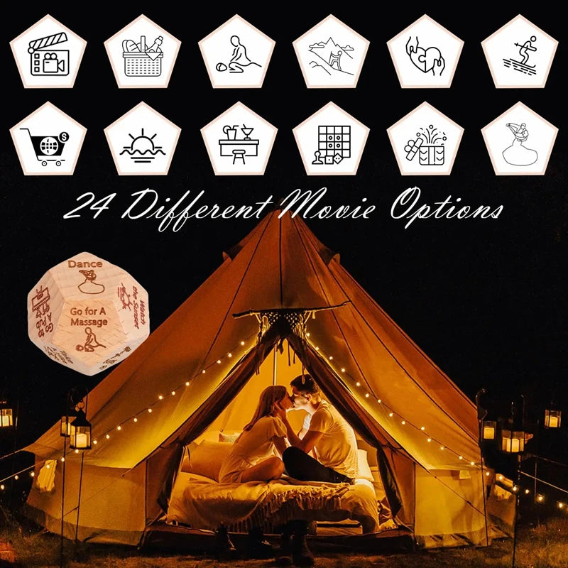 Dice for Her Him Couples Gift Ideas Food Decision Dice Games Christmas Birthday Valentines Day Gifts for Wife Husband Good Vibrations