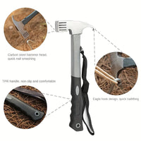 Camping Hammer: Heavy-Duty Multifunctional Steel Hammer with Tent Stake Remover & Holding Strap!Outdoor Camping Good Vibrations