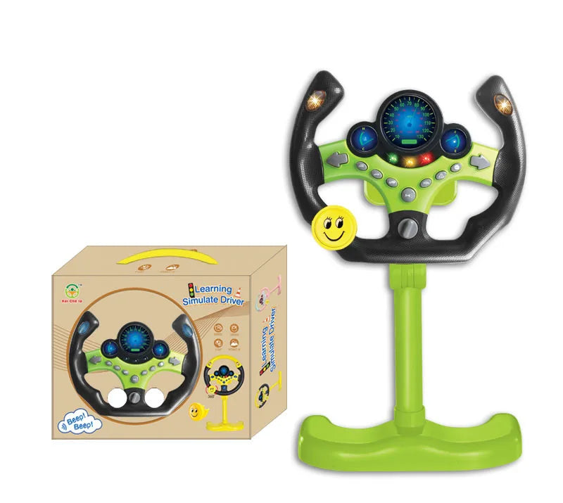 Electric Simulated Driving Steering Three-Dimensional Portable Wheel Copilot Toy Light And Sound Educational Children's Gifts Good Vibrations