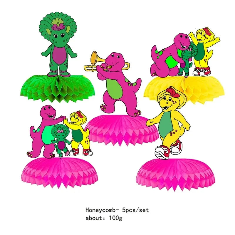 Barney Themed Birthday Party Decorations Disposable Cutlery Plate Tablecloth Cup Balloon Birthday Party Good Vibrations