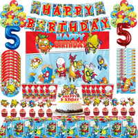 Superzings Birthday Party Decoration Balloon Banner Cake Topper SuperthingsTableware Birthday Party Supplies Baby Shower Good Vibrations