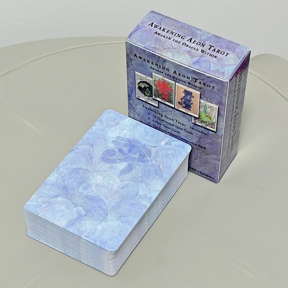 82 Pcs Tarot Cards The Awakening Aeon Tarot 9*6cm with Beautiful Colors and Unique Depictions of The Major and Minor Arcana Good Vibrations