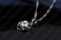 Charming Love Shape Crystal Necklace Elegant Women Wedding Ceremony Ear Jewelry 925 Sterling Silver Pendant Chain Good Vibrations