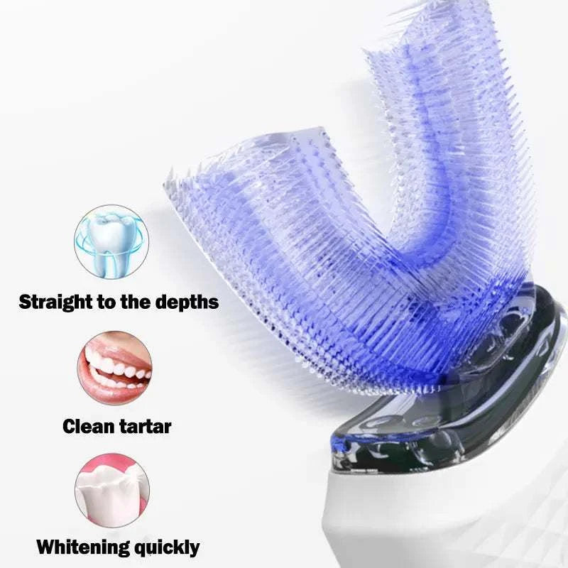Electric Toothbrush for Adult Automatic USB Charge U-Shaped Toothbrush 360 Degrees Intelligent Rechargeable Toothbrus Good Vibrations