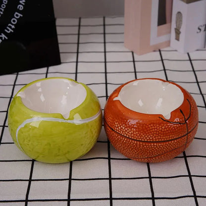 Home decoration,Ashtray,desk accessories,smoking accessoiries,Basketball, football, tennis, golf ball shaped ceramic ashtray Good Vibrations Adult Super Store