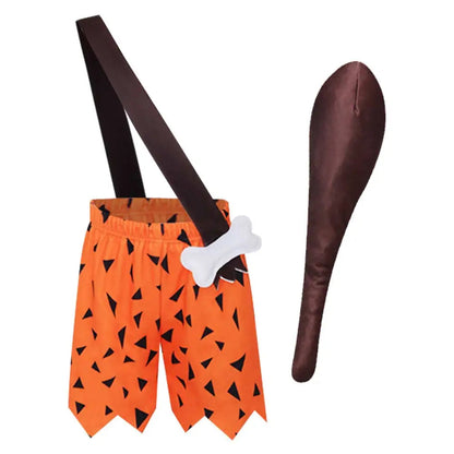 Flintstone Cosplay Costume Cartoon Animated Flintstones Roleplay Uniform Hallowmas Party Outfits Carnival Role Play Suits Good Vibrations