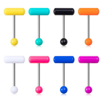 1-10 Pieces Colorful Capsule Tongue Rings Acrylic Pill Tongue Piercing Jewelry Women Surgical Steel Tongue Ring Bars Barbell 14G Good Vibrations