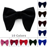 Mens Oversized Bow Tie Solid Velvet Bowtie Wedding Party Tuxedo Adjustable Necktie Big Bow Tie Good Vibrations