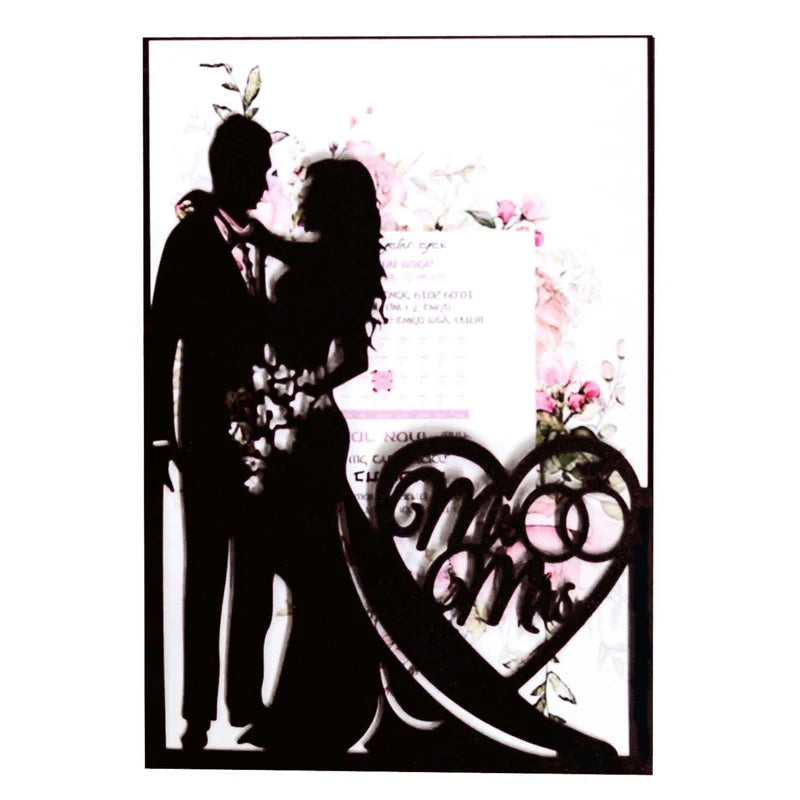25 Pieces 250gsm Strong Pink Pearly Paper Wedding Invitations Personalized Print Bride Groom Engagement Invite Card IC155 Good Vibrations