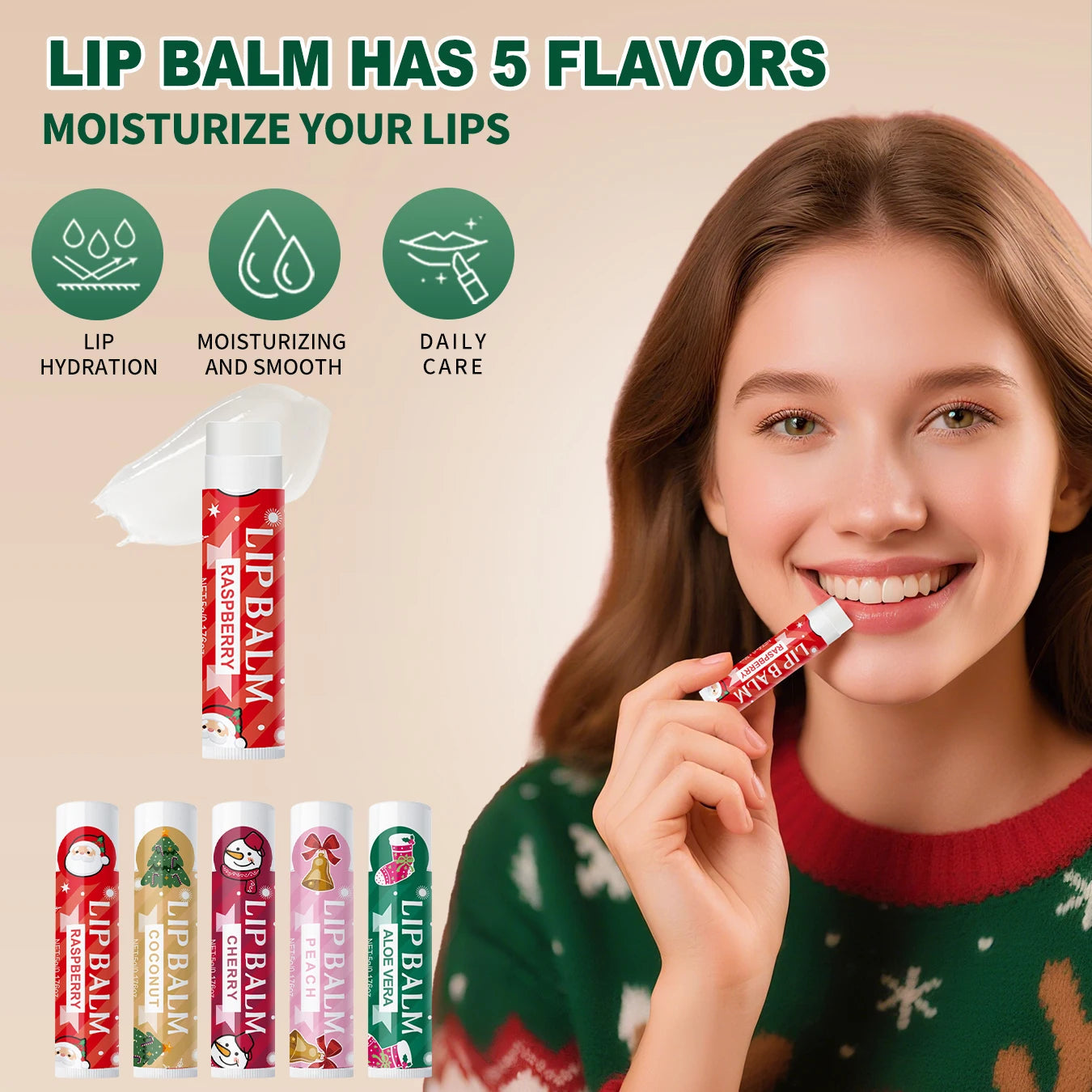 Christmas assembly gift set -20 sets, including balm, hand cream, lipstick, red gauze bag, Christmas tree thank you card Good Vibrations
