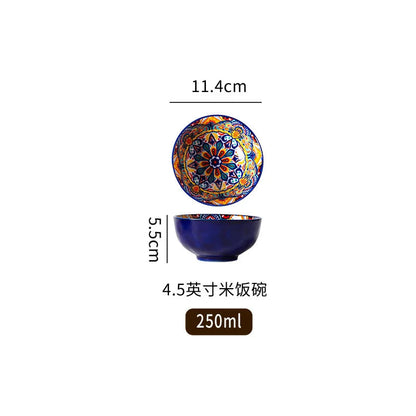 Ceramic Tableware Set Rice Bowl Serving Plate Creative Cutlery Soup Plate Noodle Handle Bowl Sauce Dish Steak Salad Fruit Plate Good Vibrations