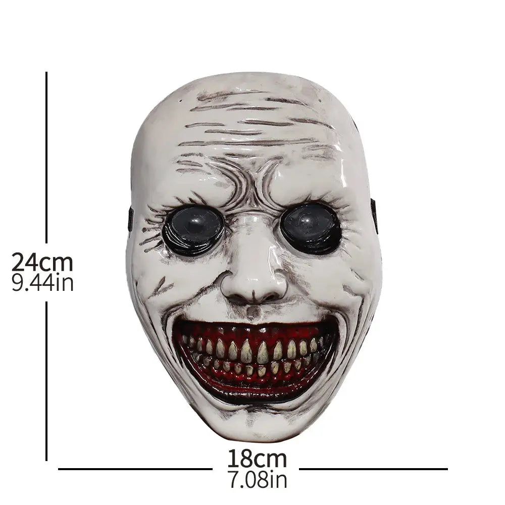 Horror The Exorcist Smiling Face Demon Mask Cosplay Evil Creepy Ghost Skull Plastic Masks Halloween Carnival Party Costume Props Good Vibrations