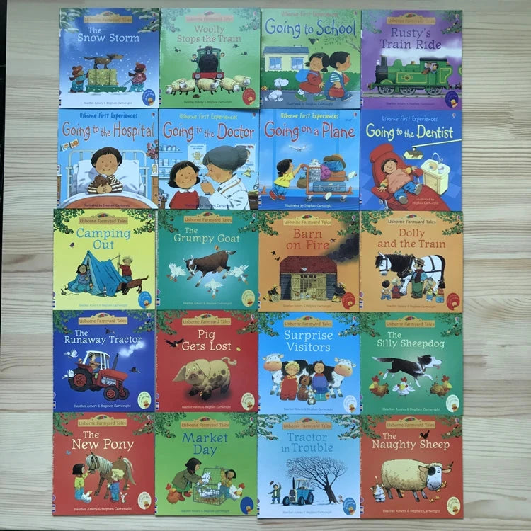 20Books/set 15X15Cm Kids Usborne Picture Books for Children Baby Famous Story English Child Book Educativo Infantil Good Vibrations