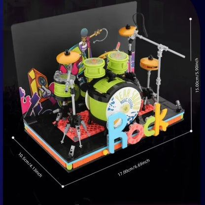 TOYLINX  Musical Instrument Building Block Toy Set Electronic Drum Electronic Organ Construction Toy Gift for Children Good Vibrations