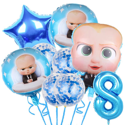 Baby Boy Party Decoration Banner Tableware Supplies Paper Boy DIY Cake Topper Birthday Foil Balloons Kit Accessory Gift Bags Good Vibrations