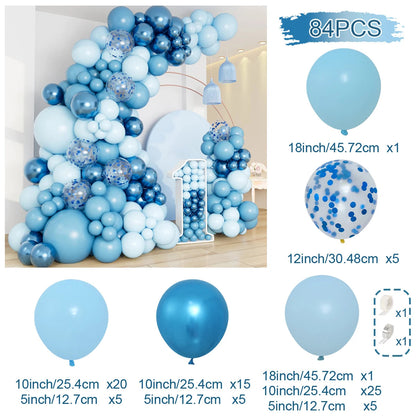 Blue Balloon Garland Arch Kit Macaron Light Blue Balloon Wedding Boy Baby Shower Ocean Birthday Party Decoration Kids Ballons Good Vibrations