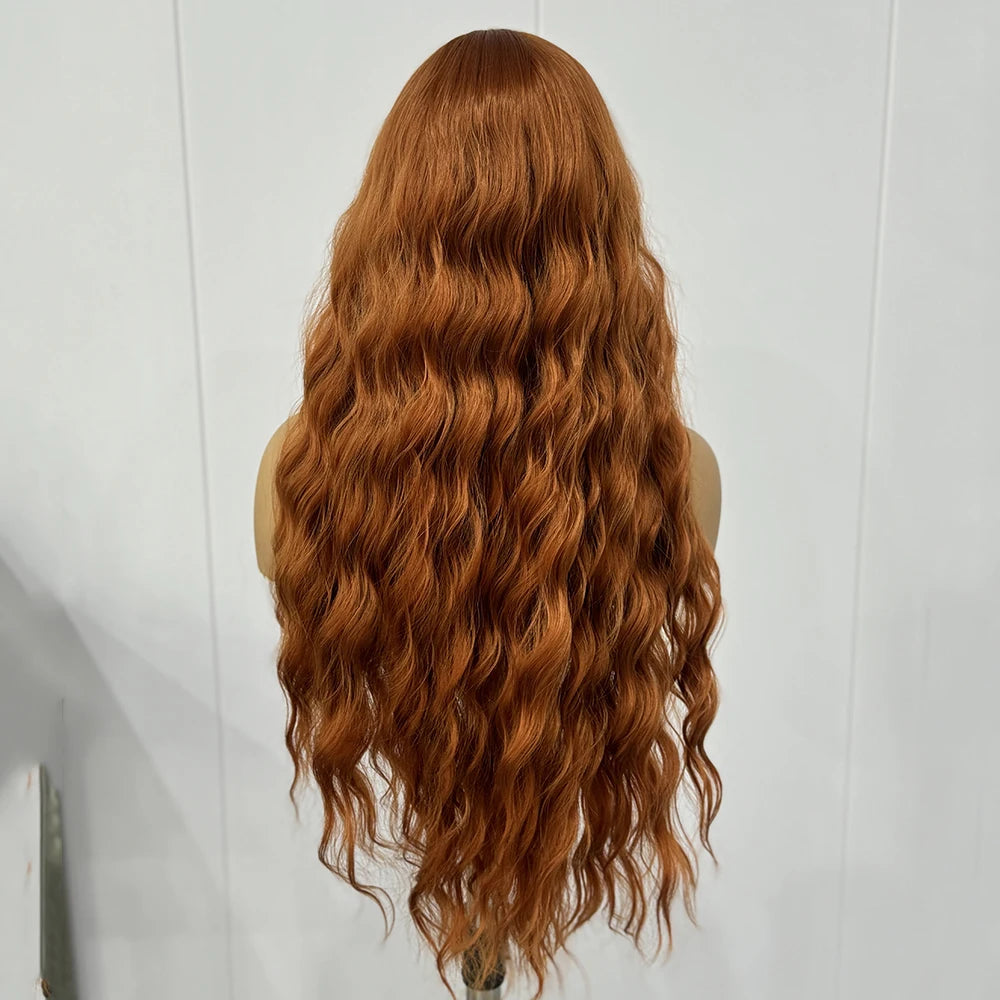 Ginger Wig Loose Wave Synthetic Lace Front Wigs For Women Long Auburn Orange Wig Deep Wave Lace Hair Heat Resistant Cosplay wear Good Vibrations