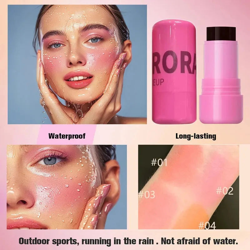 Jelly Blush Lip Gloss Stick for Lazy People to Contour, Even Skin Tone, Brighten and Color, Easy to Apply for Both Lips and Face Good Vibrations