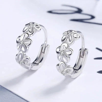 Top Sale 925 Sterling Silver Needle Earrings for Women's Wedding Fashion High Quality Jewelry Crystal Zircon Flower Cute Stud Good Vibrations