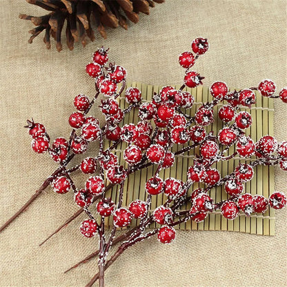 Party Decor Home Wedding Red Berry Bouquet Artificial Pine Cone Flower Branch Bubble Good Vibrations