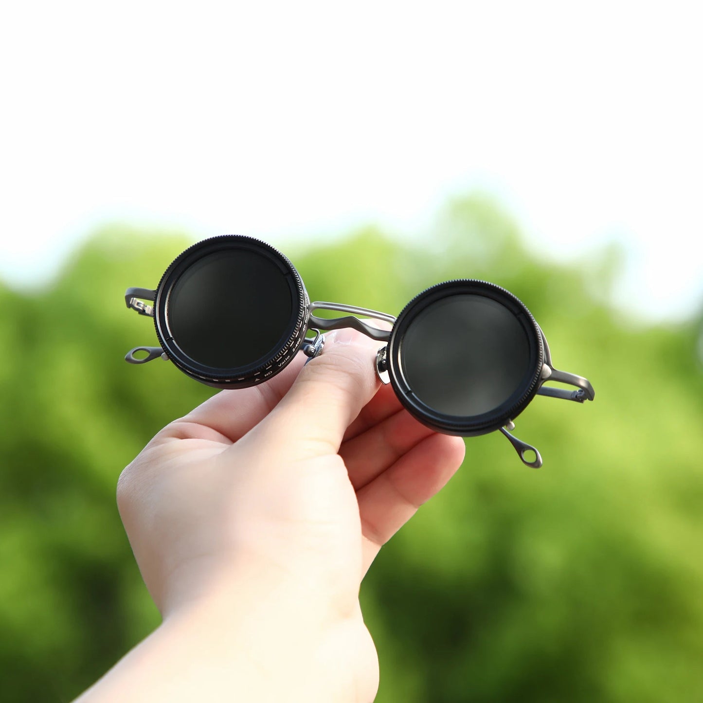 Customized  Magnetic Myopia  Clip on ND9 adjustable dimming sunglasses Good Vibrations