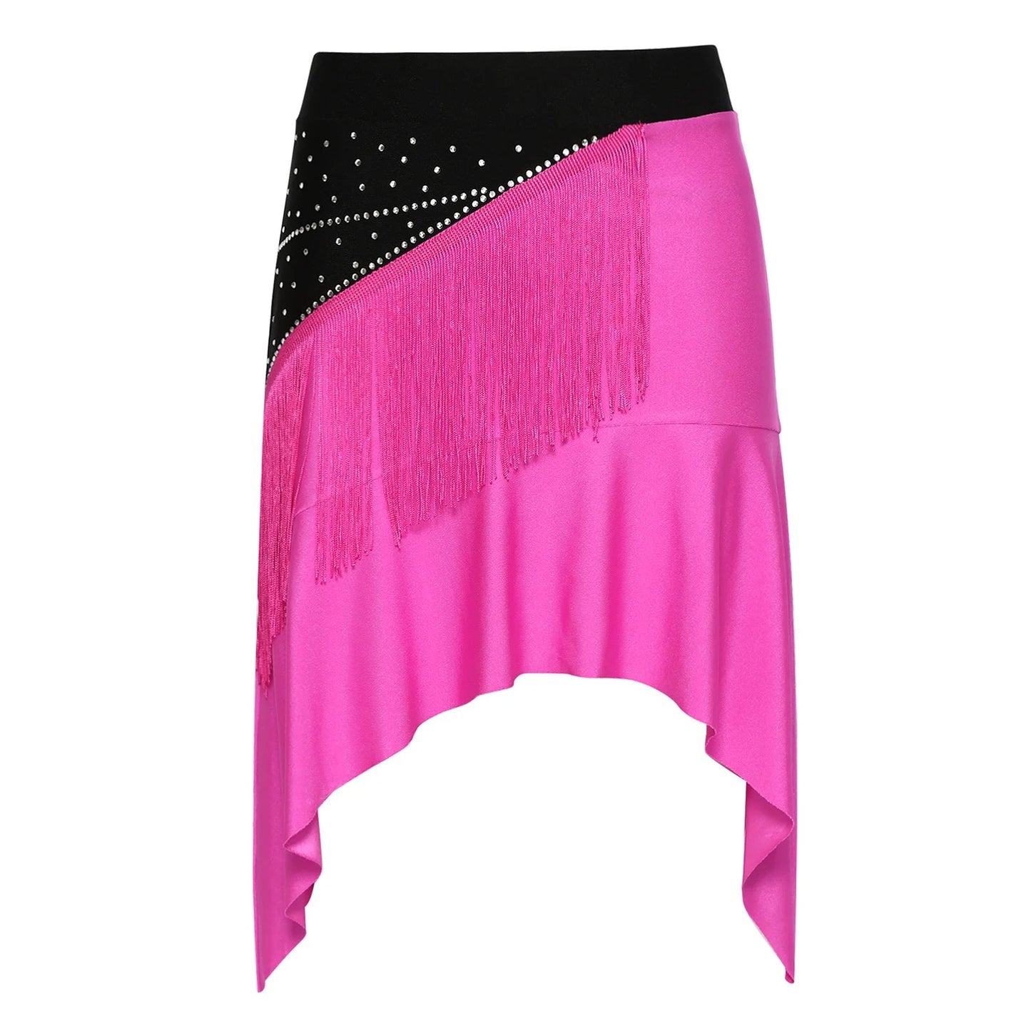 Women Lyrical Dance Outfit Set Modern Contemporary Dancewear Tassel Long Sleeve Mesh Crop Top with Skirted Leotard Ballet Outfit Good Vibrations
