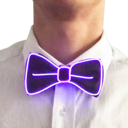 Flashing Neon Light LED Tie Halloween Christmas Dance Supplies Wedding Performance Decoration Luminous EL Wire Necktie Good Vibrations
