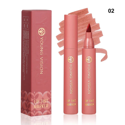 Lip Tint Pen, 6 Colors Available, Matte Water Lipstick, Non-Stick Cup, Long-Lasting, Smooth Lip Liner and Lip Stain Combo Good Vibrations