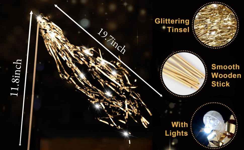 24-150Pcs Lighted Wedding Wands LED Tinsel Wedding Wands Light up Wedding Streamers for Wedding Send off Exits Party Favors Good Vibrations