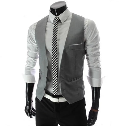 2023 New Arrival Dress Vests For Men Slim Fit Mens Suit Vest Male Waistcoat Gilet Homme Casual Sleeveless Formal Business Jacket Good Vibrations