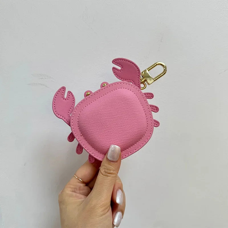 Crab Coin Purse Bag Charm Pendant,Mini Wallet Zipper Pouch for Earphone Storage,Backpack Handbag Hanging Decoration Accessories Good Vibrations