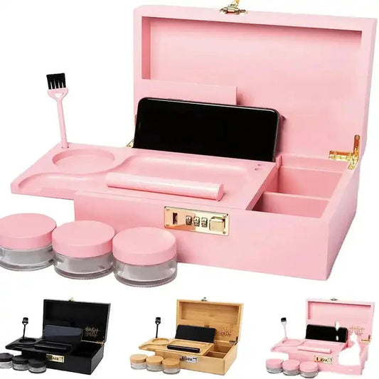 3 colors Premium Bamboo Storage Chest Rolling Tray Wood Box Case Crusher Organizer Smoking Accessories Tools Table Decorations Good Vibrations Adult Super Store