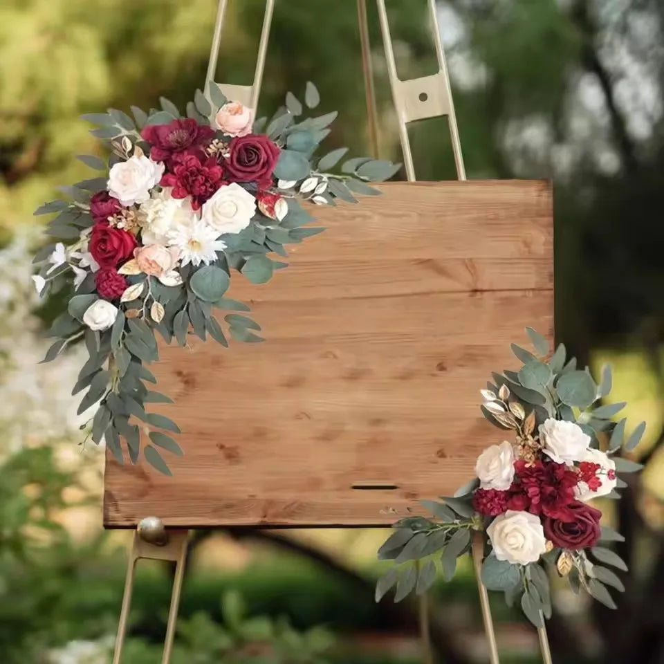 Corner Flowers Artificial Wedding Arch Flowers Kit Wedding Aisle Decoration Wedding Arch Flowers Wedding Welcome Sign Decor Good Vibrations