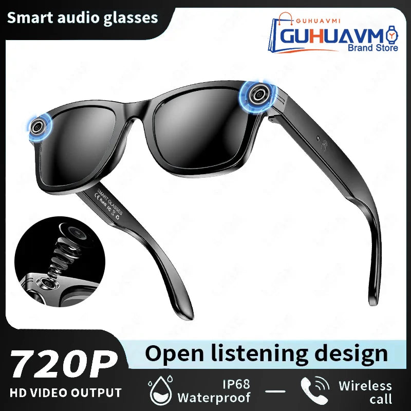 New Sunglasses Smart Glasses 8 Million Pixels Recording Videos AI Photo Recognition Answer Translation 290mAh Bluetooth Glasses Good Vibrations