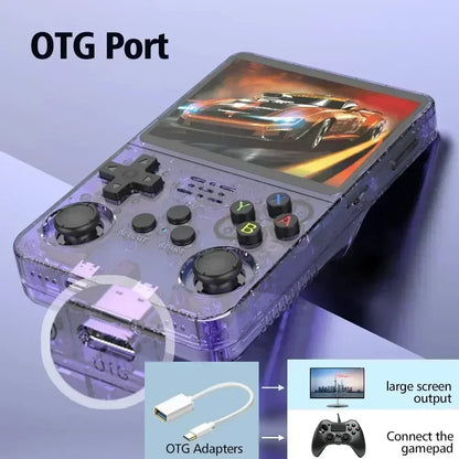 R36S Retro Handheld Game Console - 3.5 Inch IPS Screen, 64GB/128GB/256GB, Portable Gaming Device with Built-in Games Good Vibrations