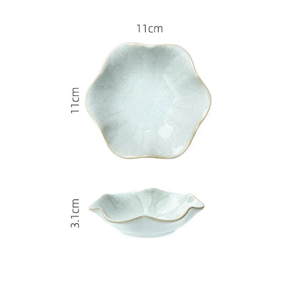 Japanese Ceramic Plate Retro Kiln Glaze Barbecue Mini Dipping Dish Sashimi Sushi Soy Sauce Dishes Home Desktop Snack Plates New Good Vibrations