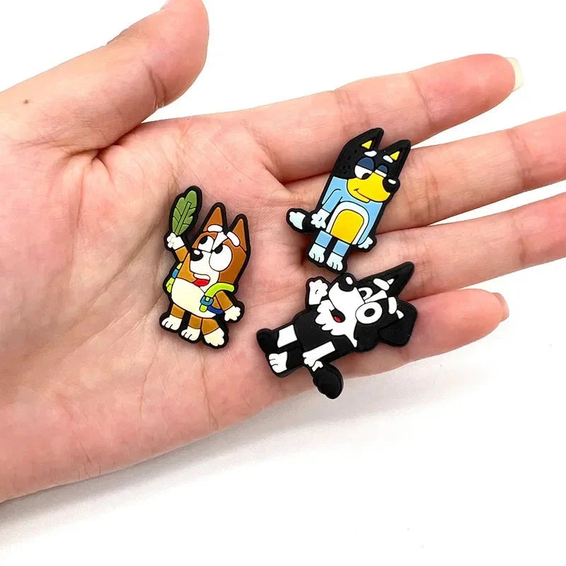 30pcs Bluey Collection Shoe Charms For Crocs Diy Shoe Decorations Accessories For Sandals Decorate And Adult Kids Birthday Gifts Good Vibrations