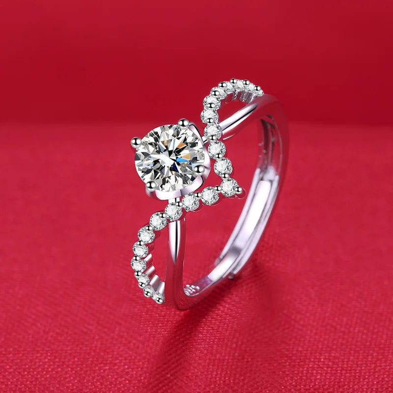 925 Sterling Silver Ring Hot AAA Zircon adjustable Size Engagement Rings For Women Wedding Ring Party Fashion Nice Jewelry Gift Good Vibrations