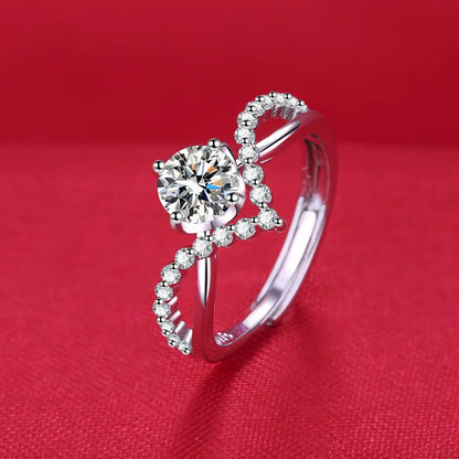 925 Sterling Silver Ring Hot AAA Zircon adjustable Size Engagement Rings For Women Wedding Ring Party Fashion Nice Jewelry Gift Good Vibrations