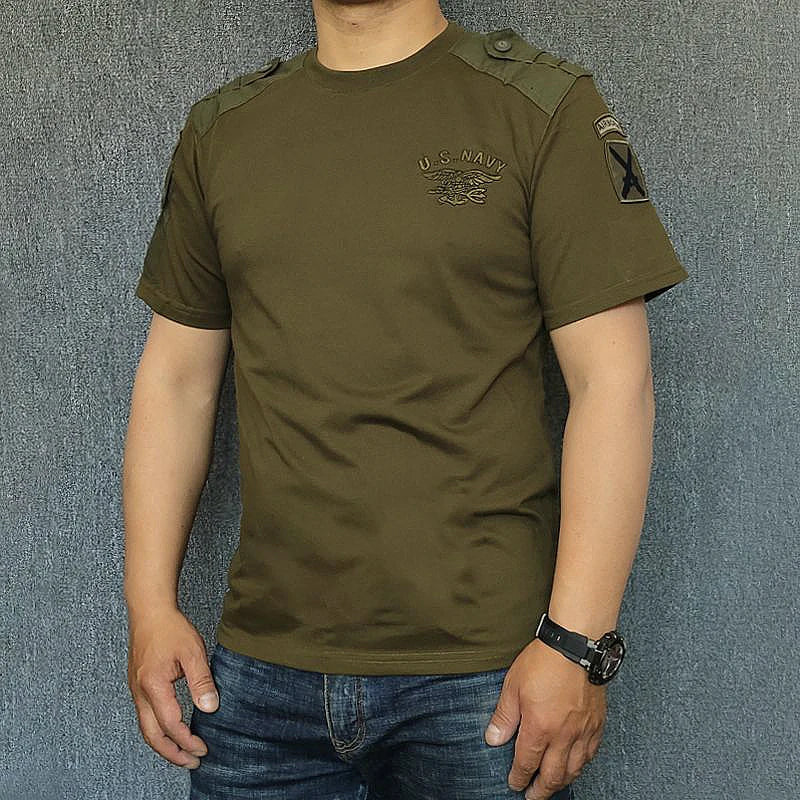 Army Tactical T-shirt Men's Spring Autumn Long Sleeve Military T Shirt Combat Clothes Uniform Tops Round Neck Cotton Tee 4XL Good Vibrations