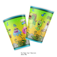 Game My Singing Monsters Birthday Party Decorations Kids Favor Gift Paper Cups Plates Baby Shower Disposable Tableware Supplies Good Vibrations